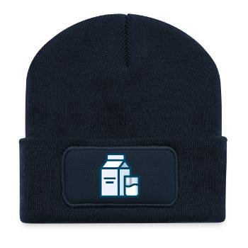 milk milch cow kuh veggie - Recycelte Patch Beanie - French Navy - Vorne