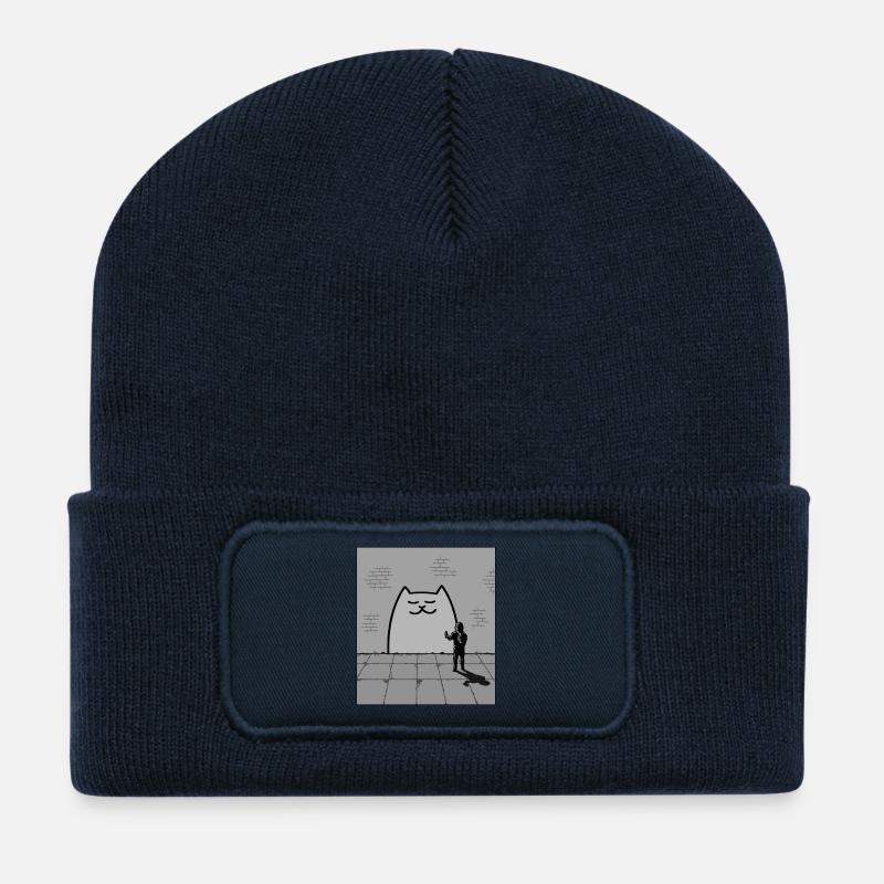 Schläfrige Katze - Recycelte Patch Beanie - French Navy