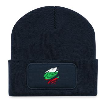 country flag football - Recycled Patch Beanie - french navy - Front