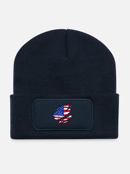 amerika staaten usa vereinigte - Recycelte Patch Beanie - French Navy