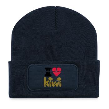 ICH LIEBE KIWI - Recycelte Patch Beanie - French Navy - Vorne