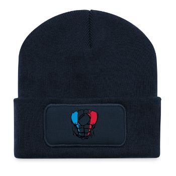 Frankreich-Flagge rugby2 Körper Muskel - Recycelte Patch Beanie - French Navy - Vorne