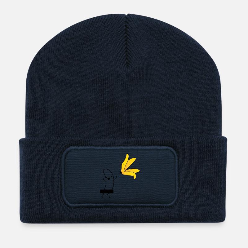 banane - Beanie recyclé à patch - bleu marine