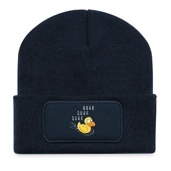 Quak Quak Entchen - Ente Comic - Recycelte Patch Beanie - French Navy - Vorne