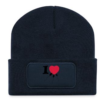 i love sperma - Recycelte Patch Beanie - French Navy - Vorne