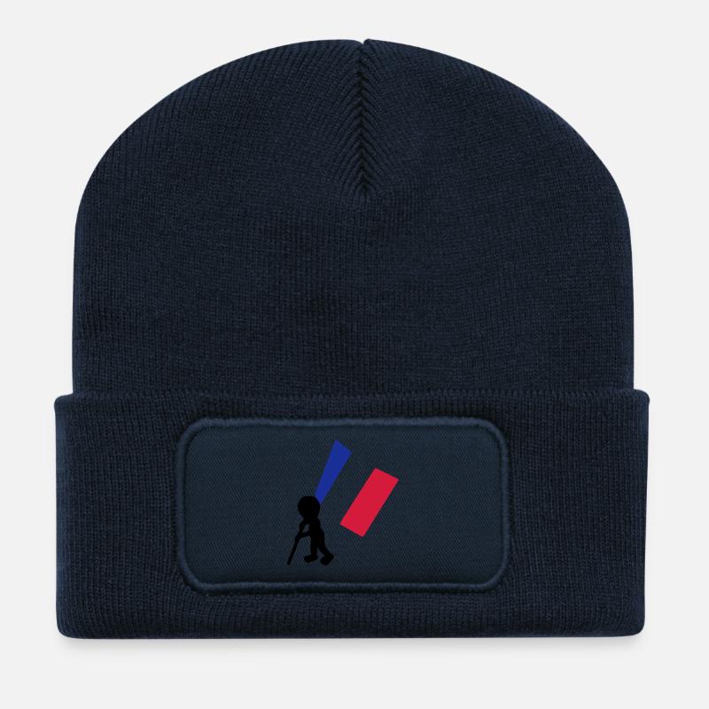 porte drapeau francais - Beanie recyclé à patch - bleu marine