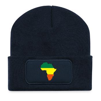 continent africain rasta - Beanie recyclé à patch - bleu marine - Devant
