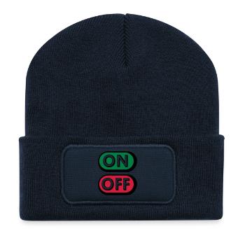 On Off Buttons - Recycelte Patch Beanie - French Navy - Vorne