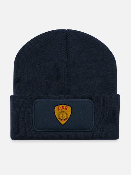 DDR Armoirs Design Vintage / Cadeau Ostalgie - Beanie recyclé à patch - bleu marine