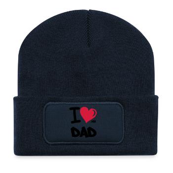 i_love_my_dad - Recycelte Patch Beanie - French Navy - Vorne