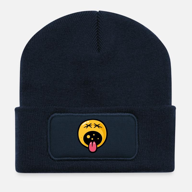 Smiley distaste - Recycelte Patch Beanie - French Navy