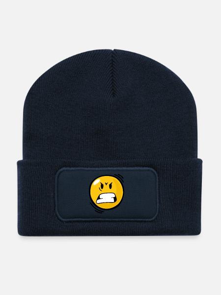 Smiley Anger - Recycelte Patch Beanie - French Navy