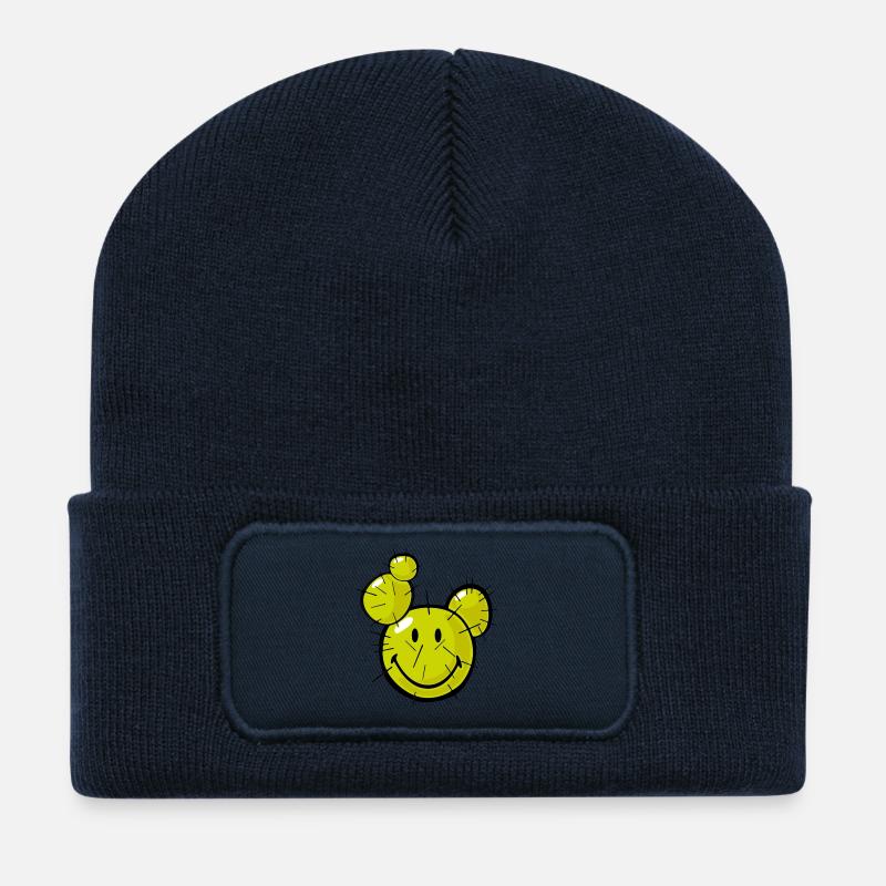 Smiley Cactus - Recycelte Patch Beanie - French Navy