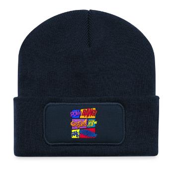 Get Loud (Comic-Design) - Beanie recyclé à patch - bleu marine - Devant