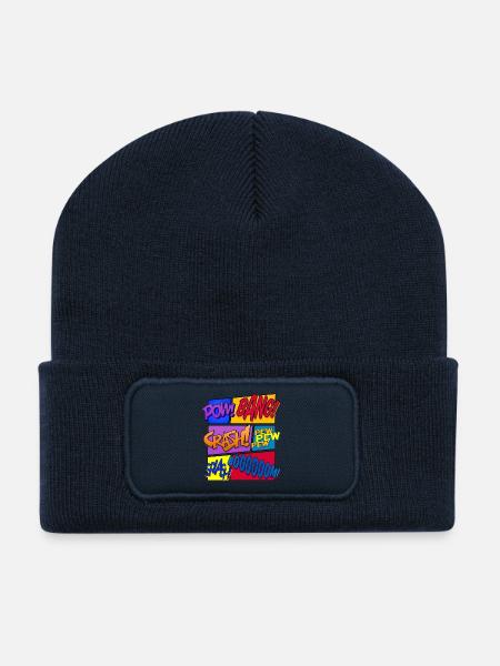 Get Loud (Comic-Design) - Beanie recyclé à patch - bleu marine