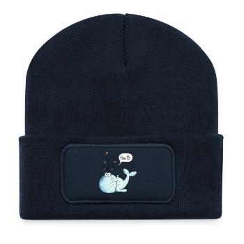 Hug Me Wal - Recycelte Patch Beanie - French Navy - Vorne