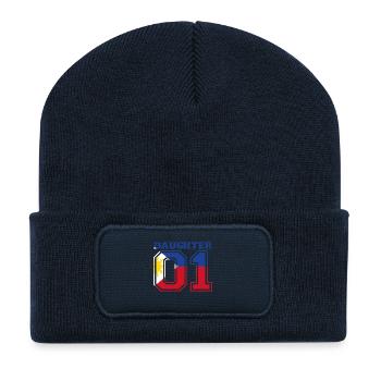 Daughter Tochter queen 01 Philippinen - Recycelte Patch Beanie - French Navy - Vorne