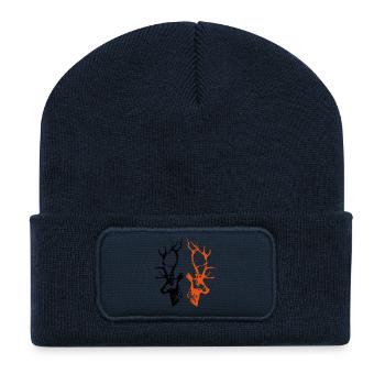 hirsche - Recycelte Patch Beanie - French Navy - Vorne