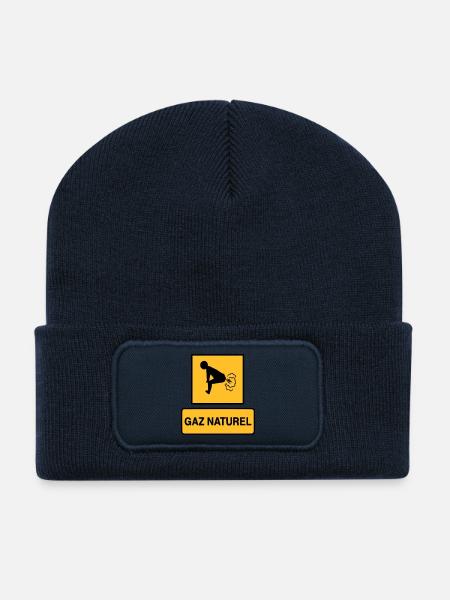 Gaz naturel - Beanie recyclé à patch - bleu marine