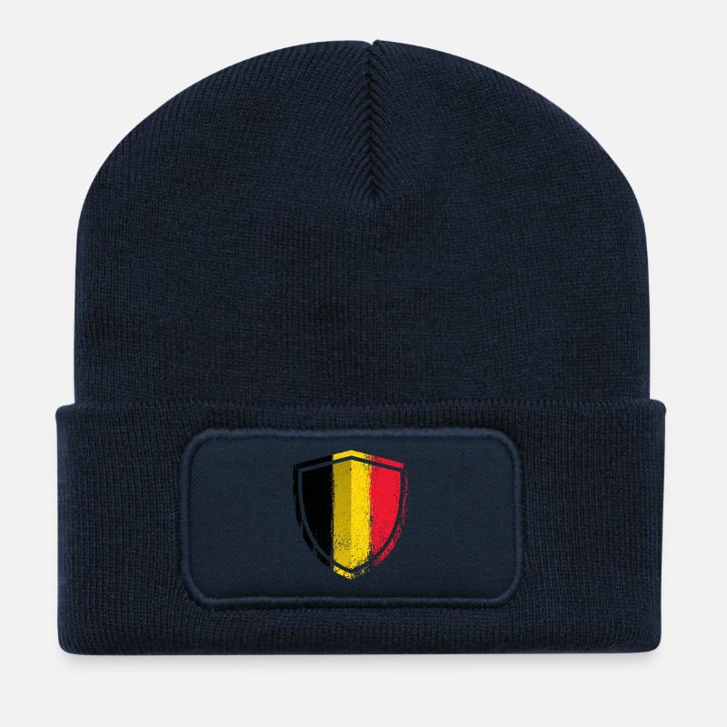 German Flag Shield Emblem - Recycled Patch Beanie - french navy