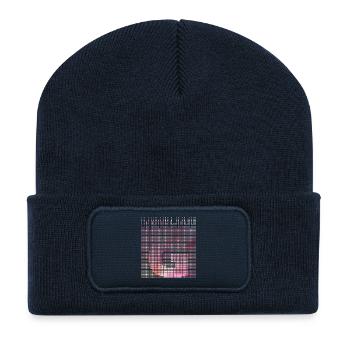 Lettre G, nom, lettre G - Beanie recyclé à patch - bleu marine - Devant