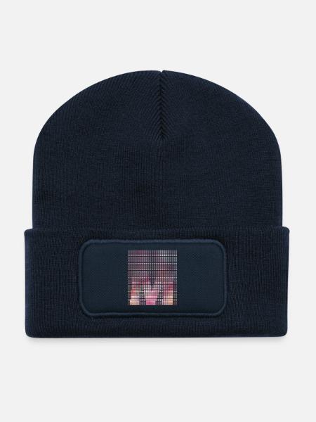 Letter M, Name, der Buchstabe M - Recycelte Patch Beanie - French Navy