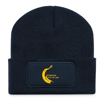 Everyone will be Art Warhol Banana - Recycled Patch Beanie - french navy - Front