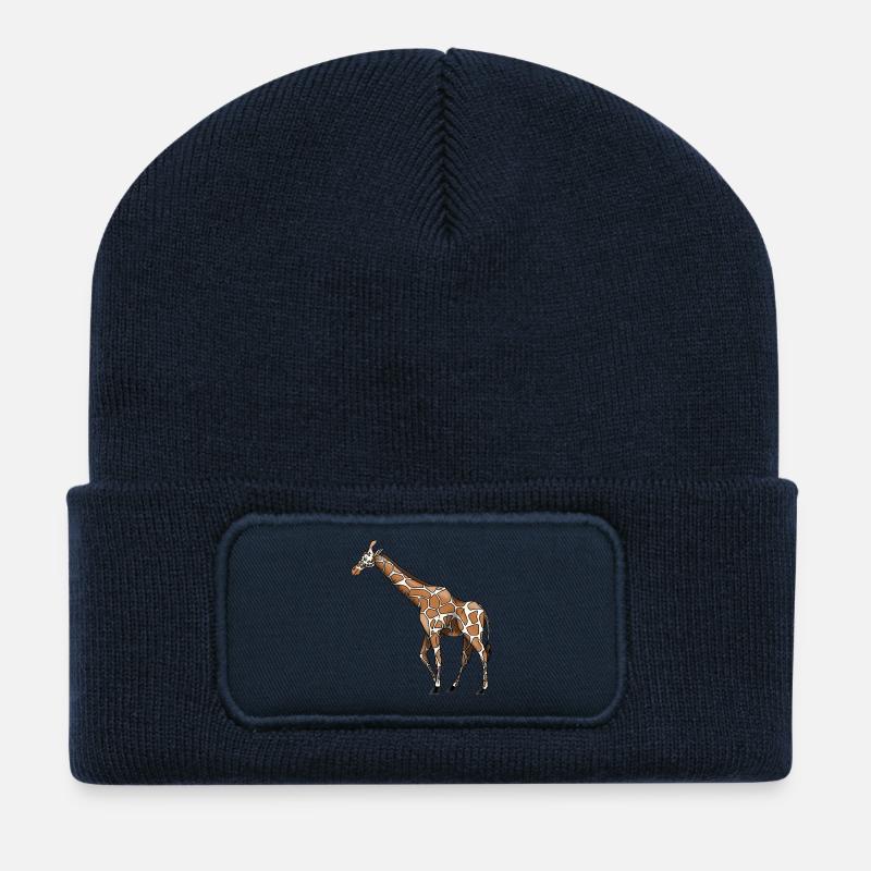 Giraffe - Recycelte Patch Beanie - French Navy