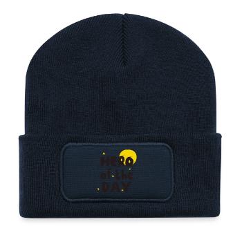 Hero of the Day! Hero of everyday life! beautiful saying - Recycled Patch Beanie - french navy - Front