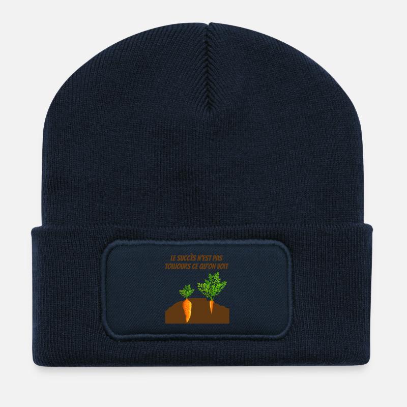 jardinage, jardiner, fan de jardinage - Beanie recyclé à patch - bleu marine