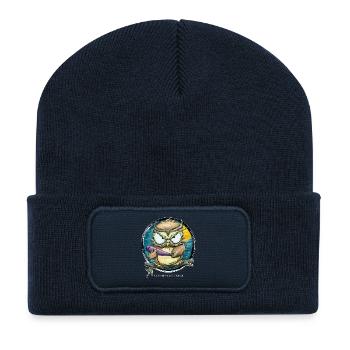 Bis einer Eult! - Recycelte Patch Beanie - French Navy - Vorne