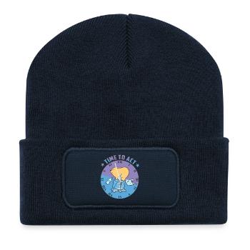 Eisbär auf eis - Recycelte Patch Beanie - French Navy - Vorne