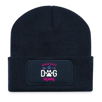 La meilleure maman de chien du monde - Beanie recyclé à patch - bleu marine - Devant