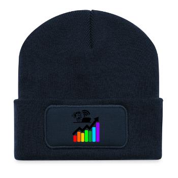 Meilleurs résultats graphique coloré fille ordinateur portable - Beanie recyclé à patch - bleu marine - Devant
