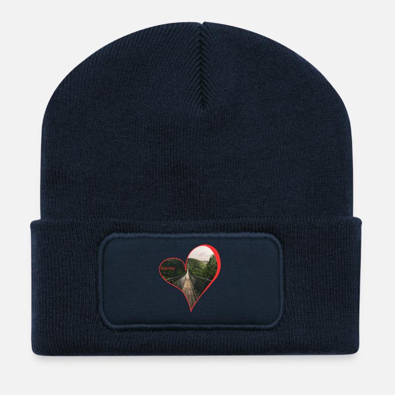 Geierlay - Beanie recyclé à patch - bleu marine