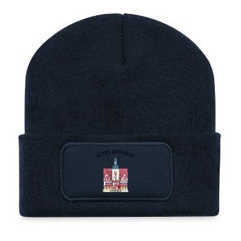 Kultiges Altes Rathaus Leipzig, Sachsen - Recycelte Patch Beanie - French Navy - Vorne
