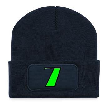 7. 7 JAHRE. 7. JAHRESTAG. GEBURTSTAG 7 JAHRE - Recycelte Patch Beanie - French Navy - Vorne