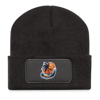 Sunset - Recycelte Patch Beanie - Dunkelgrau - Vorne