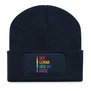 Pride Month LGBTQ - Ich werde meinen Stolz nicht verstecken - Recycelte Patch Beanie - French Navy - Vorne