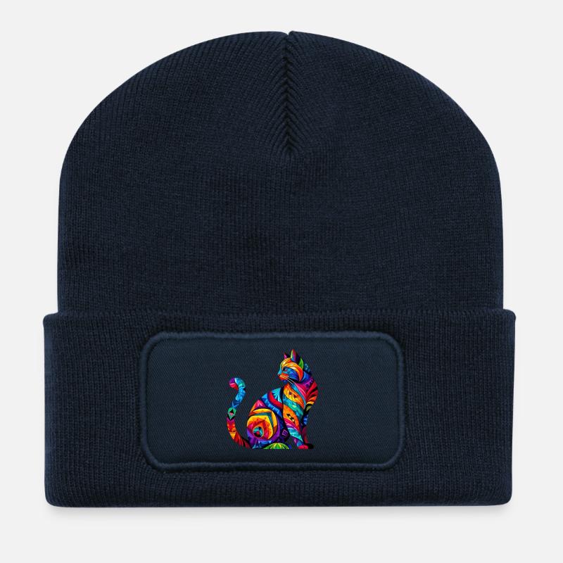 Katze - Recycelte Patch Beanie - French Navy