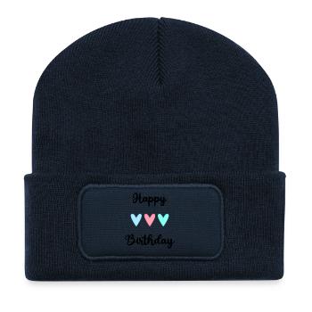 ALLES GUTE ZUM GEBURTSTAG. ALLES GUTE ZUM GEBURTSTAG. JAHRESTAG. - Recycelte Patch Beanie - French Navy - Vorne
