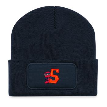 5th Birthday Boy 5 Year Old Ninja - Recycled Patch Beanie - french navy - Front