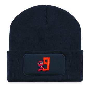 9 Year Old Birthday Boy Ninja - I'm 9 - Recycled Patch Beanie - french navy - Front