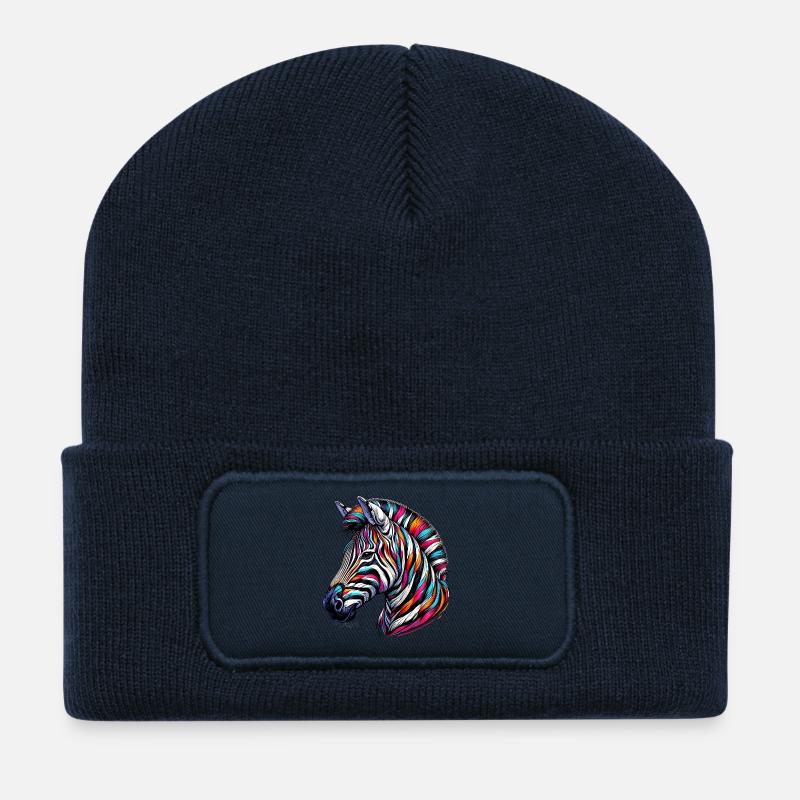 Zebra - Recycelte Patch Beanie - French Navy