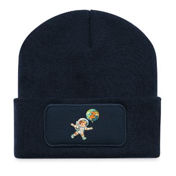 Astronaute 2 Anniversaire Astronaute Terre 2 ans - Beanie recyclé à patch - bleu marine - Devant