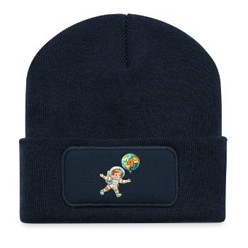 4 Children's Birthday Astronaut Astronaut Earth - Recycled Patch Beanie - french navy - Front