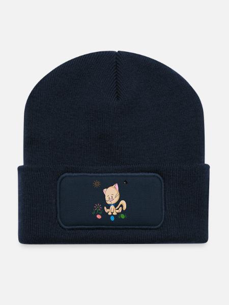 Osterfest Ostereier - Recycelte Patch Beanie - French Navy