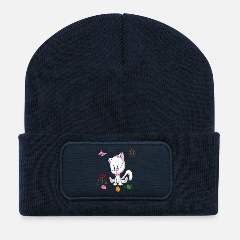 Ostereier Osterfest - Recycelte Patch Beanie - French Navy