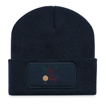Profitez de chaque jour du printemps - Beanie recyclé à patch - bleu marine - Devant
