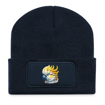 Cockatoo Parrot - Recycled Patch Beanie - french navy - Front